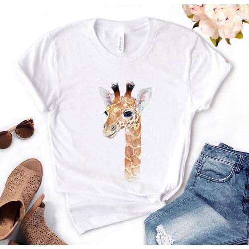 Giraffe looking Print Women Tshirts Cotton Casual Funny t Shirt For Lady Yong Top Tee Hipster PH-42