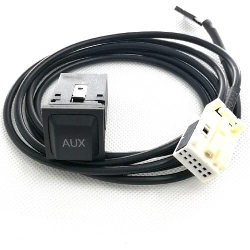Biurlink RD4 Radio 12Pin Plug to 3.5MM Jack Aux Adapter Extend Audio Wiring for CITROEN C2 C3 C4 C6 C8 Install RD4 N1 Radio MP3