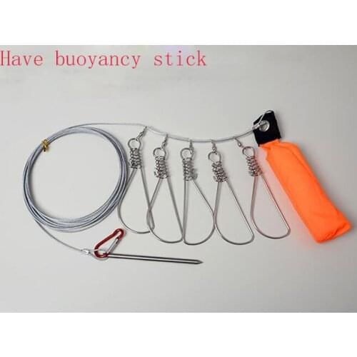 1Pcs Belt buoyancy stick Fishing Lock Buckle Stainless Steel Live Fish Lock Fishing Tackle