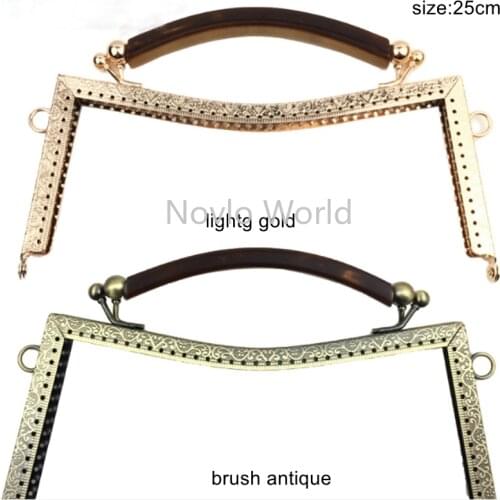 10pcs 20.5cm 25cm 2 colors Square Metal Purse Frame Handle for Clutch Bag Handbag Accessories Making Kiss Clasp Lock for Bag