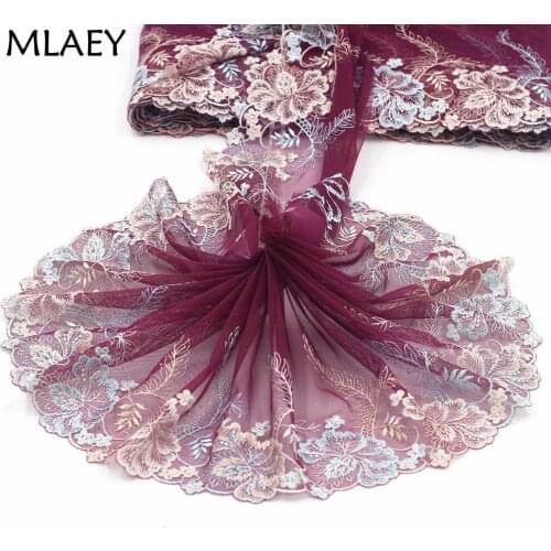 2yards/lot 21cm wide Embroidered Floral Tulle Lace Ribbon~French Lace Fabric~beautiful