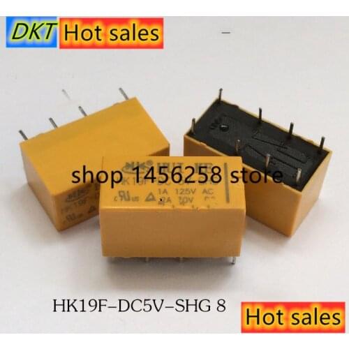 50 teile/los Signal relais HK19F-DC5V-SHG HK19F-DC12V-SHG HK19F-DC24V-SHG 3 v 5 v 6 v 1A 125AVC 30VDC 8PIN