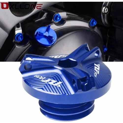 Motorcycle Accessories Aluminum Motorbike Engine Oil Cup Plug Sump Cap Cover Engine For Yamaha YZFR1M YZF-R1M 2015 with logo