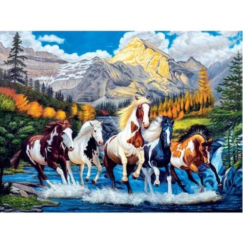 Mountain diamond embroidery painting running horse mosaic tapestry painting by numbers diamond dotz wall art decor special gift
