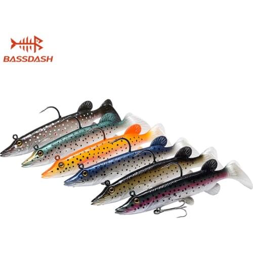 Bassdash True Pike Soft Swimbait Saltwater Bass Fishing Lure, Built-in Lead Weight 13cm 25g one piece