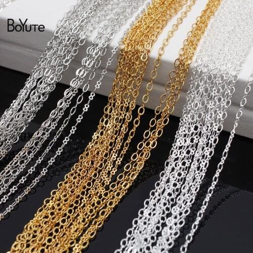 BoYuTe (90-95 Meters/Bag) 3*4MM O Shape Chain Findings Factory Supply Handmade Materials Diy Metal Brass Chain Accessories