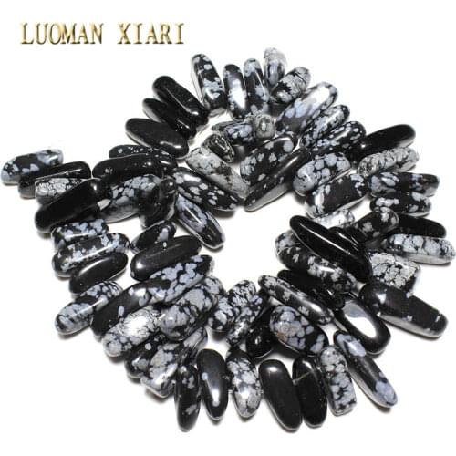 Wholesale 12-18 mm Stick Shape Snowflake Natural Stone Beads For Jewelry Making DIY Necklace Bracelet Material Strand 15