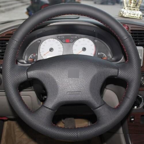 Black Leather Hand-stitched Car Steering Wheel Cover for Citroen Elysee c-elysee Citroen Xsara Picasso