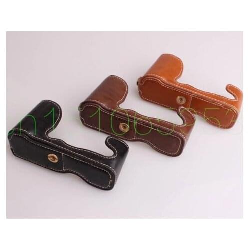 Black/Brown/Coffe PU Camera Half Body Leather Case for FujiFilm Fuji XA5 XA3 XA2 XM1 Case Cover With Hand Strap