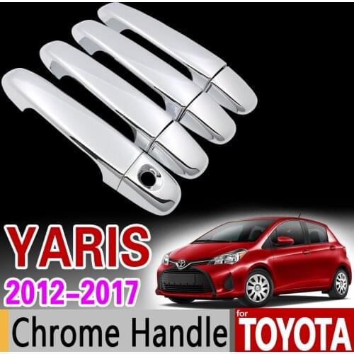For Toyota Yaris XP130 Vitz 2012-2017 Luxurious Chrome Handle Cover Trim Set 2013 2014 2016 Car Accessories Sticker Car Styling