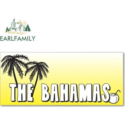 EARLFAMILY 13cm x 5.8cm for Bahamas Caribbean Car Stickers Anime Decals Car Accessories Waterproof Skateboard Bumper DIY Goods