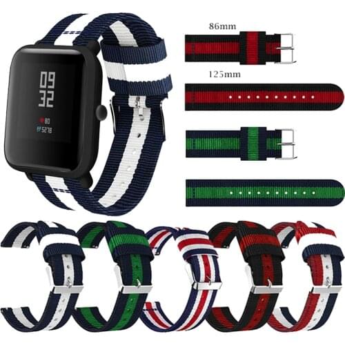 Canvas Wrist Strap For Xiaomi Huami Amazfit Bip U/Bip S Lite Smart Watchband 20MM Bracelet For Amazfit GTR 42MM GTS/GTS 2 Correa