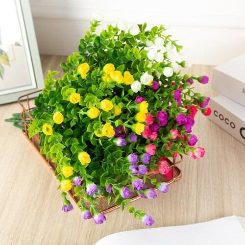 Simulation Small Eucalyptus Leaf Bunch Artificial Flower Plant Wall Accessories