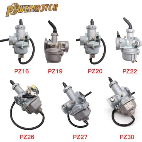 Motorcycle Carburetor PZ16 PZ19 PZ20 PZ22 PZ26 PZ27 PZ30 Hand Cable Chock Carb For 50cc-250cc Dirt Bike ATV Quad Go kart