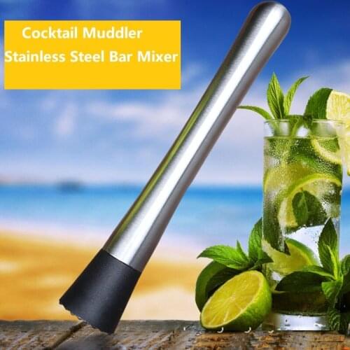 Cocktail Muddler Barware Mojito Cocktail Stainless Steel Bar Mixer DIY Drink Fruit Muddler Crushed Ice Barware Bar Tool