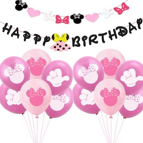 Minnie mouse party baby girl favor 1st Birthday Party Supplies 8 people diy decor cake decoration accessories birthday Supplies