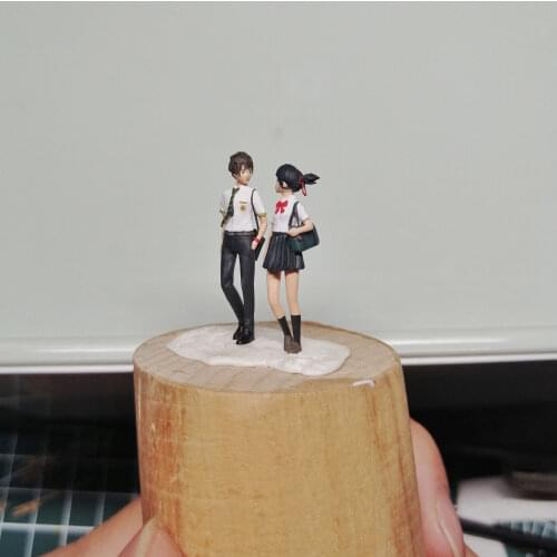 1:64 Model Miniature Figure People Anime Movie Your Name Resin White Model Need To Be Colored By Yourself