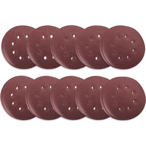 Pack of 80 Pieces of 5 Inch 125 mm Round Sandpaper Eight-Hole Disc Grit 40-400 Sand Disc Polishing Abrasive