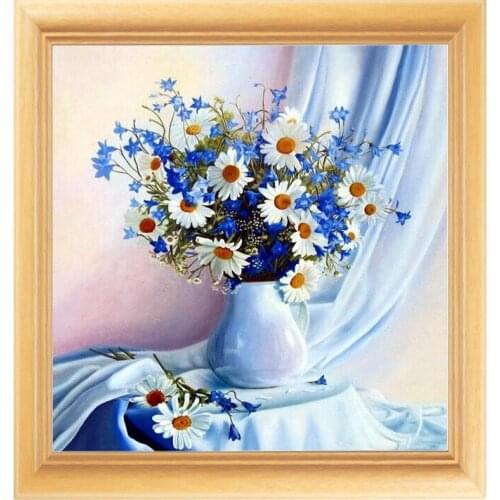 2015 new Diamond embroidery 3d DIY diamond painting Handcraft Inlay mosaic Embroidery Fabric Daisy flower pictures HY1580