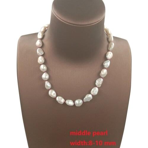 30-54 CM 100% nature FRESHWATER PEARL NECKLACE ,9-11 mm baroque pearl choker necklace with nice clasp, color thread OEM WELCOME