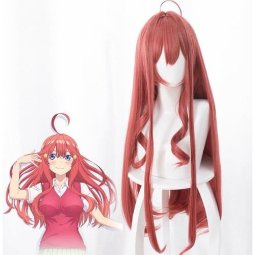 Five Equal Parts Of Flower Wedding Bride Nakano May Watermelon Red Cos Anime Wig Cosplay Game Fluffy Curls Female Long Hair Wig