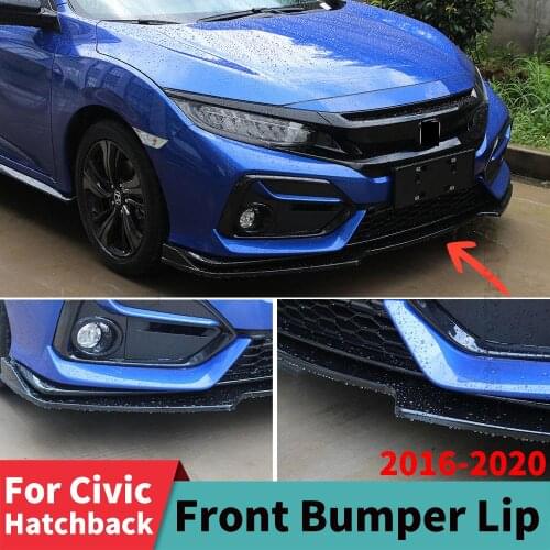 Front Bumper Lip Chin Guard Decoration Modified Trim Styling Facelift Tuning For Honda Civic Hatchback 2016 2017 2018 2019 2020