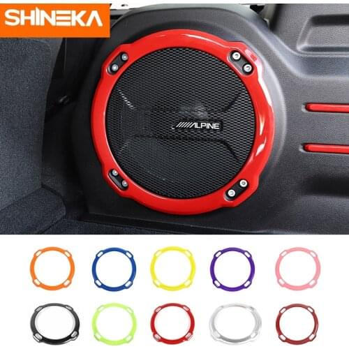 SHINEKA Chromium Styling For Jeep Wrangler JL 2018+ Car Trunk Speaker Plated Ring Panel Decoration Stickers For Jeep Wrangler JL