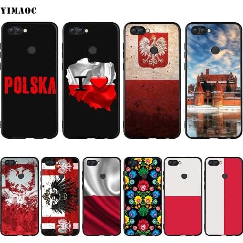 YIMAOC Poland Flag Silicone Case for Huawei Honor Mate P smart Y7 Y9 8C 30 20 10 8x Nova 3i 3 Lite Pro Prime 2018 2019