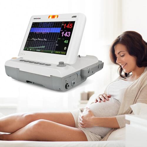 Sinohero eM8 10" Inch Portable Touch Screen Fetal Monitor Pregnant Woman Baby Heart Rate Detector CTG Machine Maternal Device