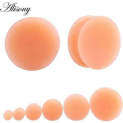 2PCS Skin Silicone Ear Plugs Tunnels Piercings Flexible Earring Gauges Ear Stretchers Silicone Tunnels Expanders Body Jewelry