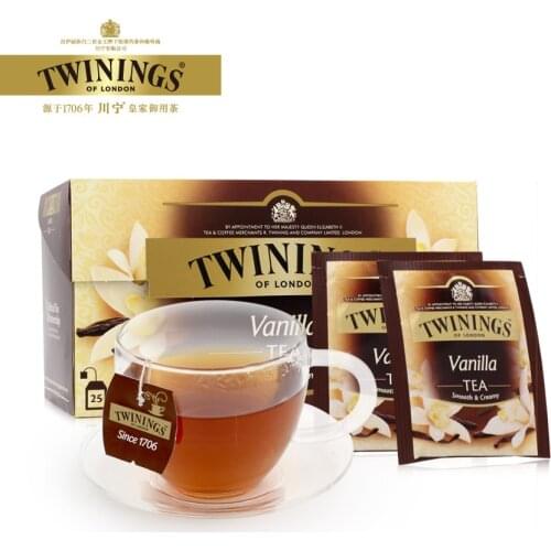 Free shipping 50g/box Twinings British Chuanning vanilla fruity black tea bag 25 tea bags