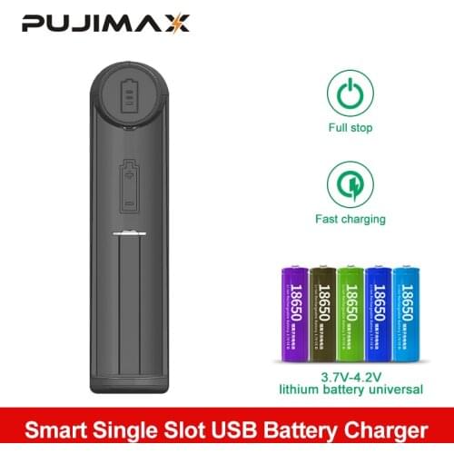 PUJIMAX Smart charging 18650 battery charger for 26650 18350 18490 14500 26700 26500 Li-ion Rechargeable Battery charger