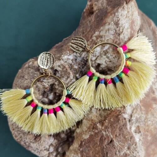 European and American Shiny Tassels Handmade Earrings jewelry Earrings Bohemian style Jewelry for Girl