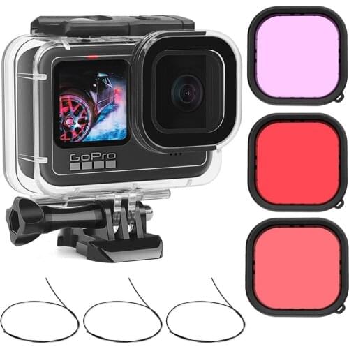 60M Waterproof Case for GoPro Hero 9 Black Underwater Protective Housing Case with LCD Touch Back Door And Quick Release Mount