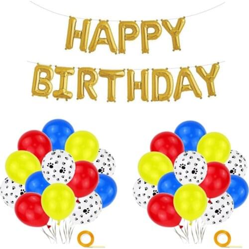 Pet Dog Paw Balloons Arch Kit Blue Red Yellow Balloons Globos Garland Kit Birthday Party Decoration Baby Shower Supplies Globos