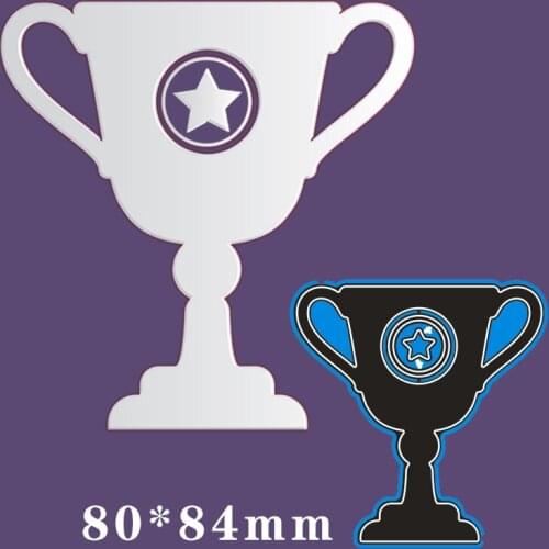 80*84mm THE TROPHY Metal Cutting Dies and Stamps Stencil for DIY Scrapbooking Photo Album Embossing Paper Card
