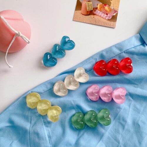 W&G Candy color water ripple love hairpin cute girl bangs clip hairpin side clip sweet simple hair accessories South Korea trend
