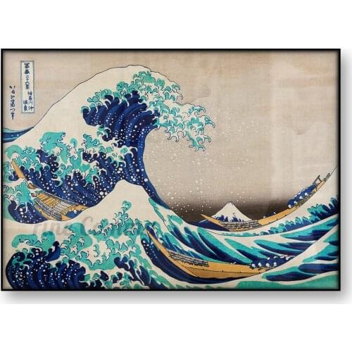 Japanese Art Poster The Great Wave off Kanagawa Katsushika Hokusai Canvas Print Wall Art Sea Ocean Vintage Home Decor Painting