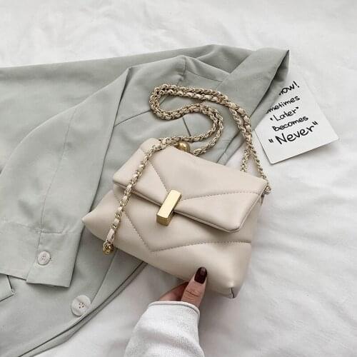 Fashion Chain Small Crossbody Bags For Women 2020 Solid Color Soft PU Leather Women Designer Handbags Female Shoulder bag Totes