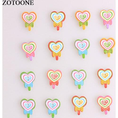 ZOTOONE Two Holes Heart Lollipop Wooden Buttons Needlework Scrapbooking Wood Craft Sewing Buttons DIY Clothing Accessories E