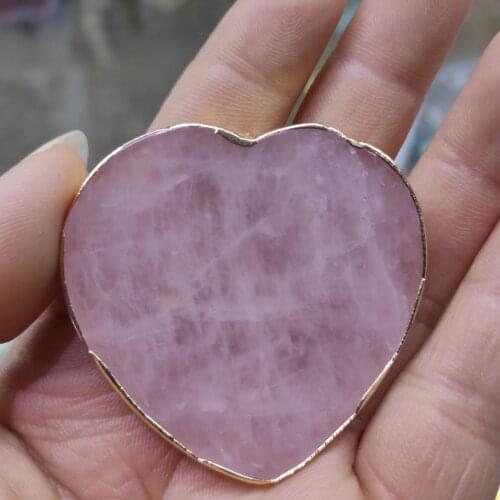1pcs Pink Crystal Heart Coaster Agate Cup Mat Set For Lover In Valentines Day