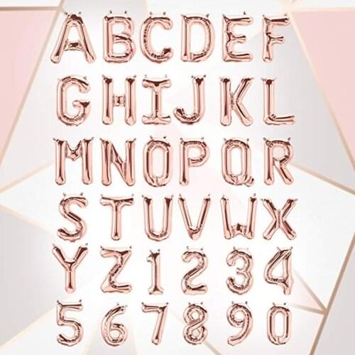 1pcs rose gold New 16inch letter Balloons A-Z letter Foil Balloons Brithday Party Decorations gift Helium Air Balloon