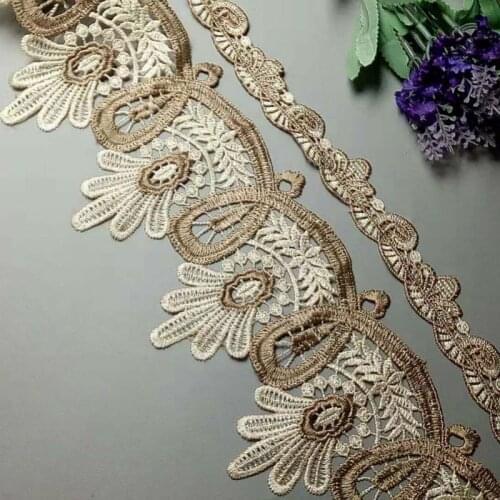 1 yards Flower 35mm 115 mm Lace Ribbon Trim for Sofa Cover Curtain Trimmings Embroidery Applique Home Textiles Accessories New