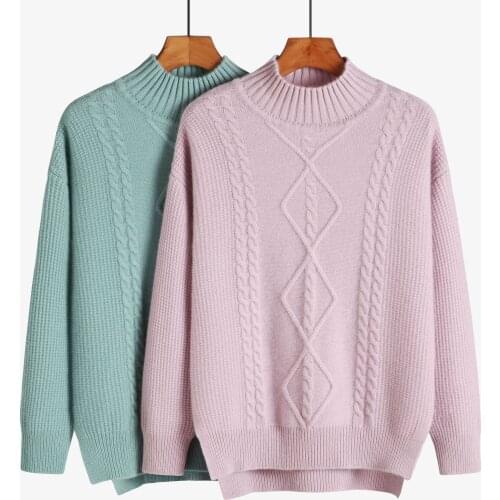 100 pure cashmere Sweater Women winter knitted turtleneck pullover Brand autumn hedging thicken Warm Koreanbottoming shirt