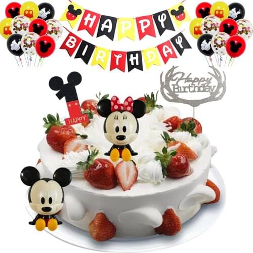 25pc/Set Mickey mouse Minnie Baking Baby Birthday Party Decoration Cake Decoration Ornaments Cake Topper Supplies Birthday Gift