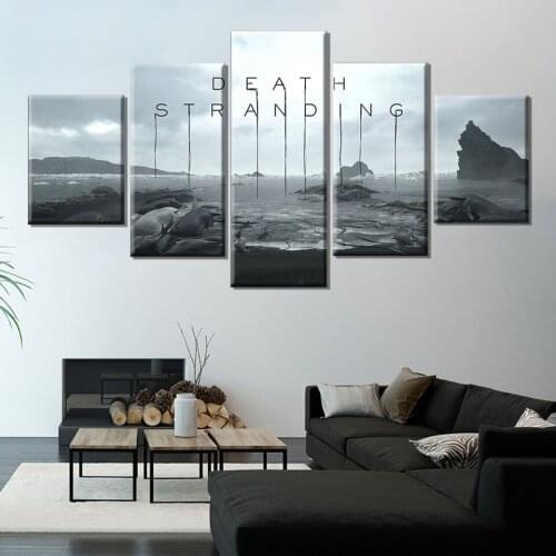 5 Pieces Death Stranding Higgs Skull Mask HD Game And A Hideo Kojima Game Poster Canvas Painting Bedroom Living Room Decoration