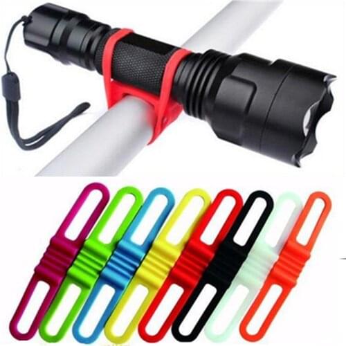 5Pcs /Pack Silicone Strap Bike Front Light Holder Bicycle Handlebar Fixing Tie Bycicle Torch Flashlight Bandages Speaker Mount