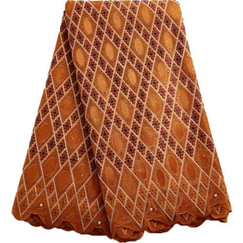 Zhenguiru African Cotton Lace 2021 New Swiss Voile Lace Fabric Embroidered Sewing Nigerian Fabric Wedding For Women Dress A 2424