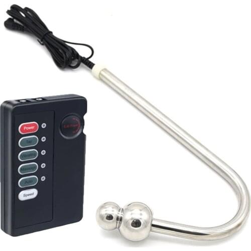 Electric Shock Anal Hook Bi-Polar Stainless Steel Butt Plug Vagina Hook Electro Stimulation Masturbation Adult Game SM Sex Toy