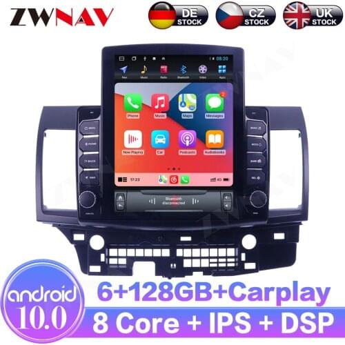 Android10.0 6+128GB For Mitsubishi Lancer 2007-2015 IPS Touch Screen Receiver Car Multimedia Radio Player GPS Navigation Carplay